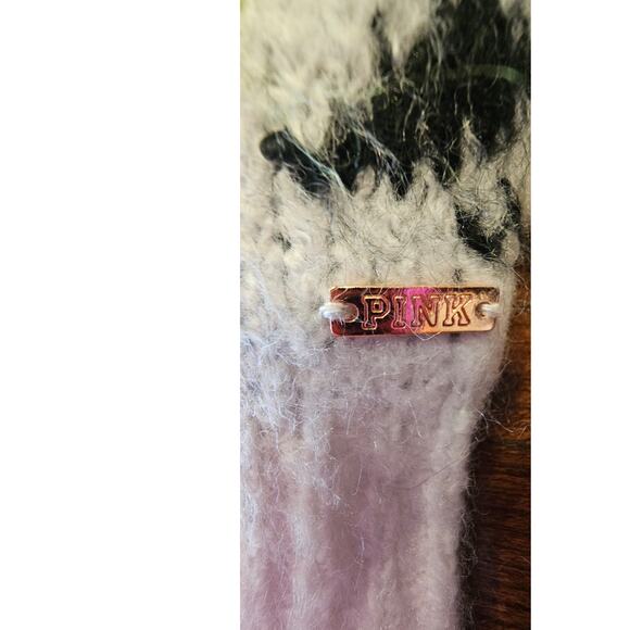 Victoria Secret Pink Sweater V Neck  & Crew Neck Reversable Snowflake, Sz XS - Picture 4 of 7